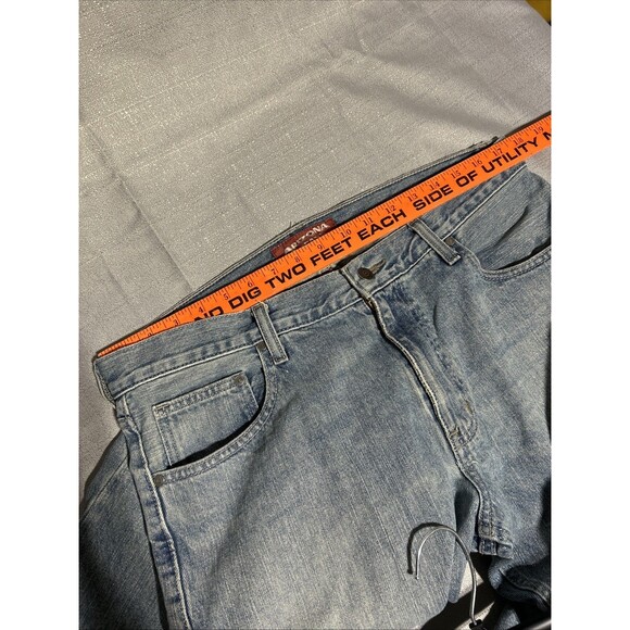 Mens ARIZONA Vintage Distressed Light Wash Original Bootcut Jeans Western  34x29 - Picture 8 of 8